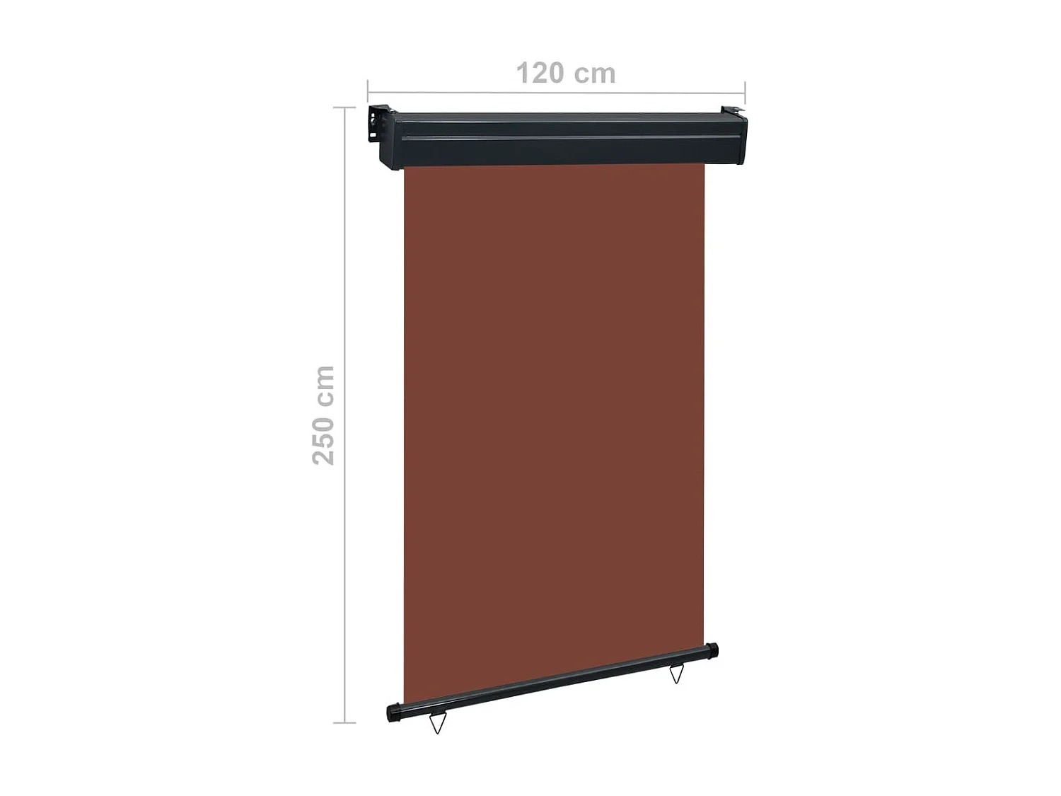 Auvent latéral de balcon 120x250 Marron