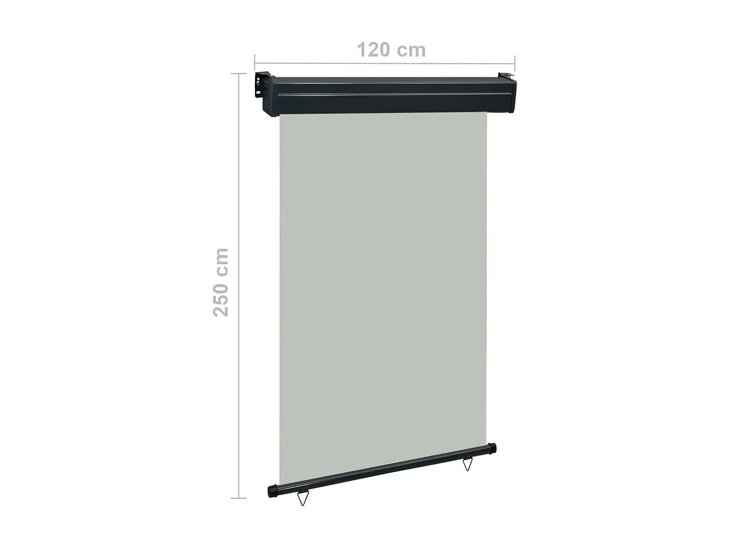 Auvent latéral de balcon 120x250 Gris