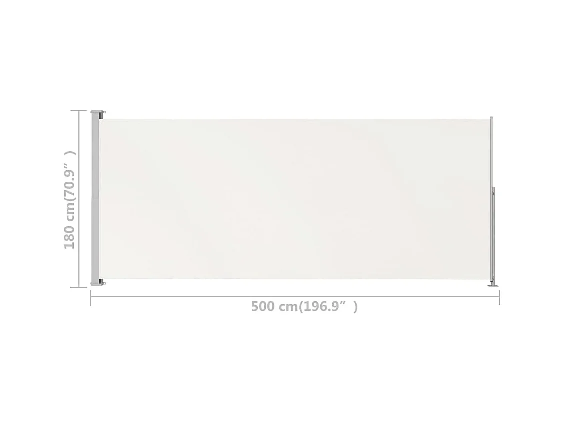 Auvent latéral rétractable de patio 180x500 Crème 2