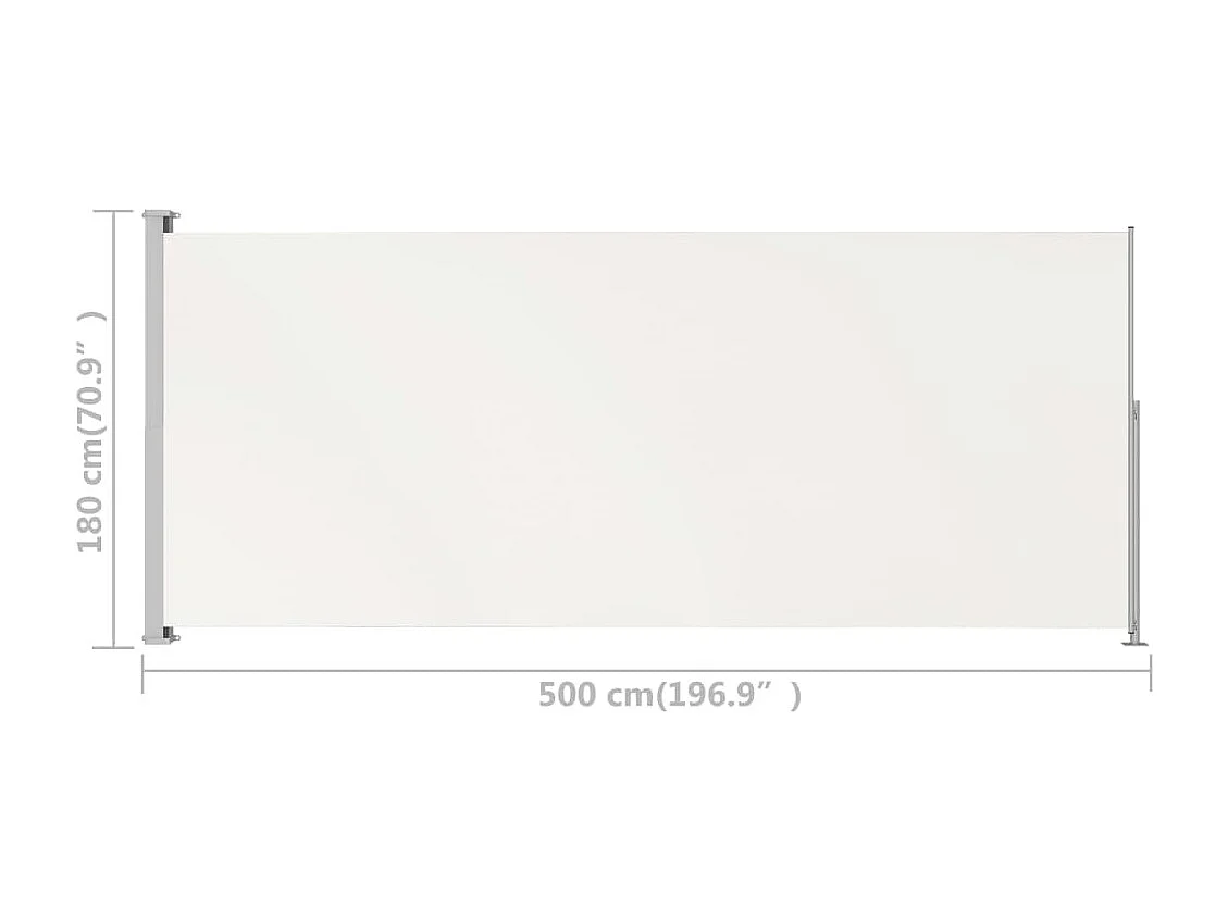 Auvent latéral rétractable de patio 180x500 Crème 2