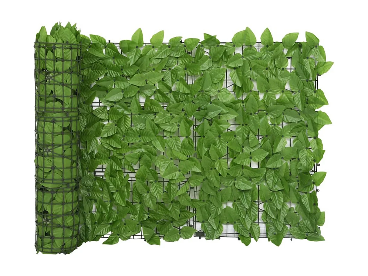 Écran de balcon avec feuilles vert 300x75