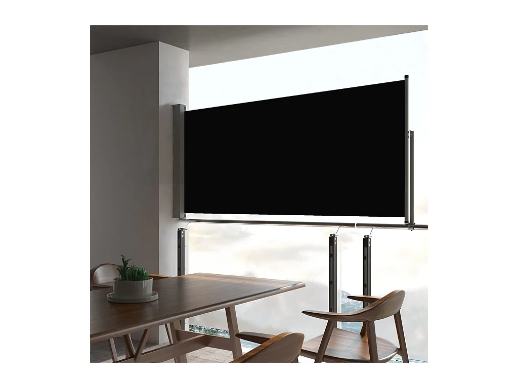 Auvent latéral rétractable de patio 60x300 Noir