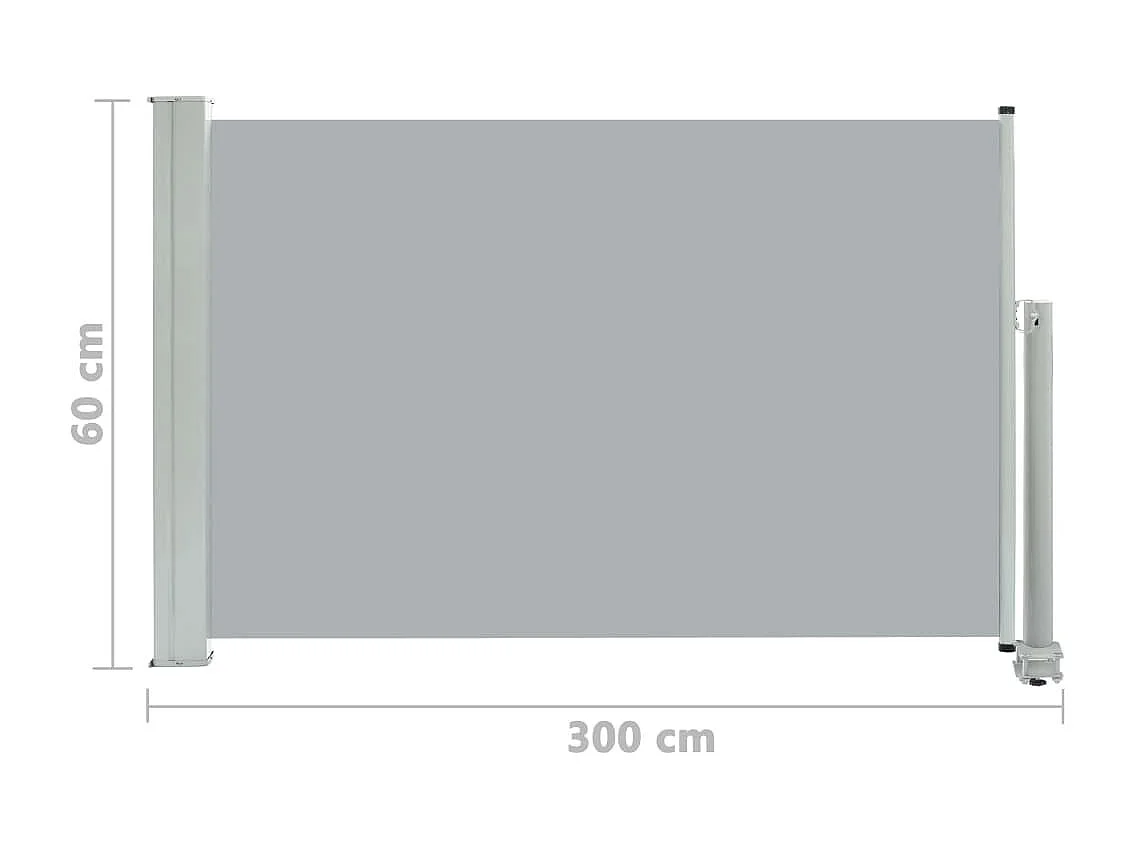 Auvent latéral rétractable de patio 60x300 Gris