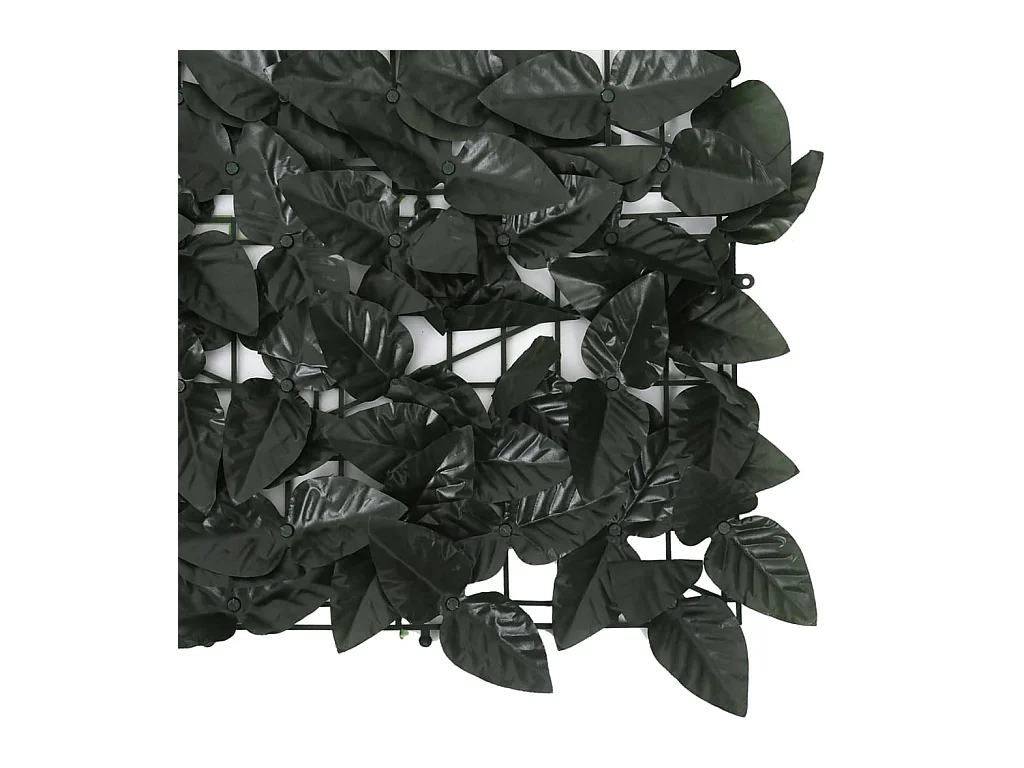 Écran de balcon avec feuilles vert foncé 400x100