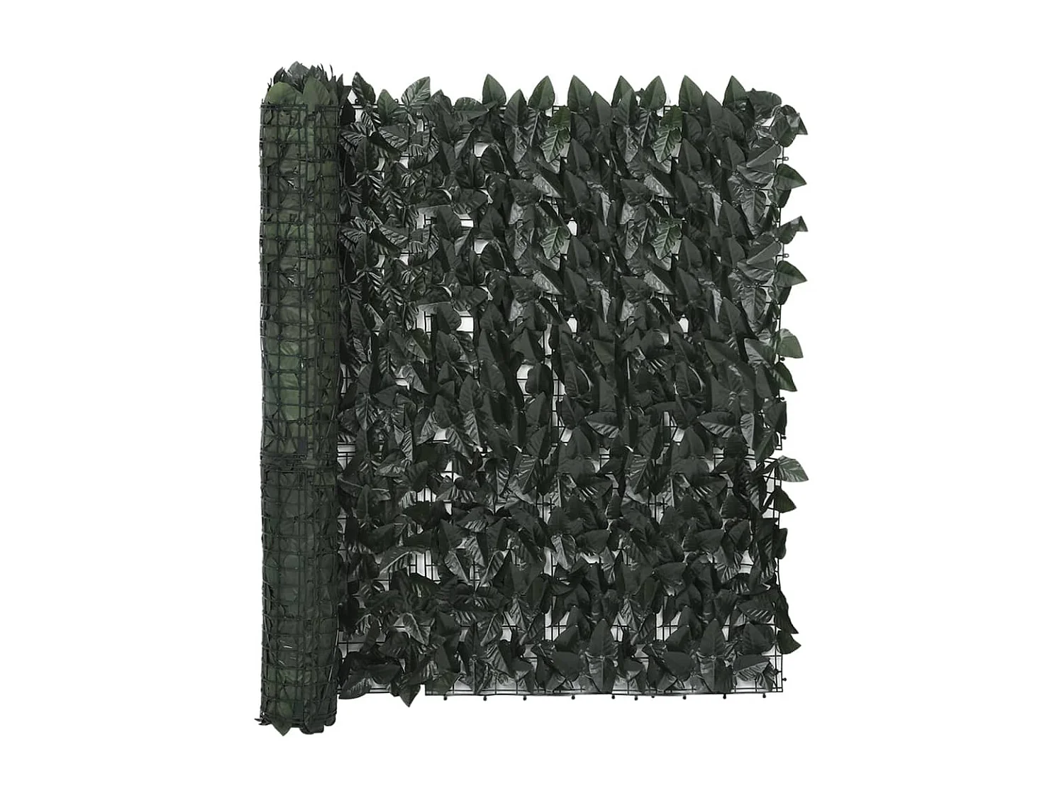 Écran de balcon avec feuilles vert foncé 400x100