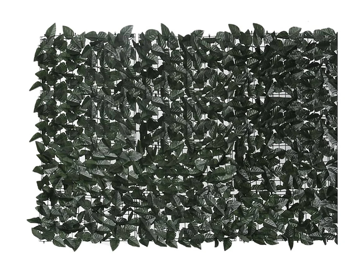 Écran de balcon avec feuilles vert foncé 400x100
