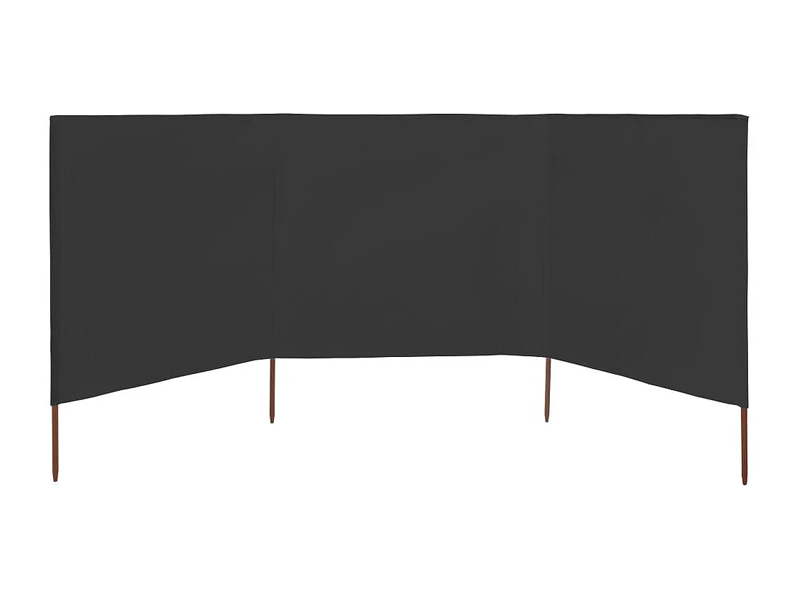 Paravent 3 panneaux Tissu 400x160 Anthracite