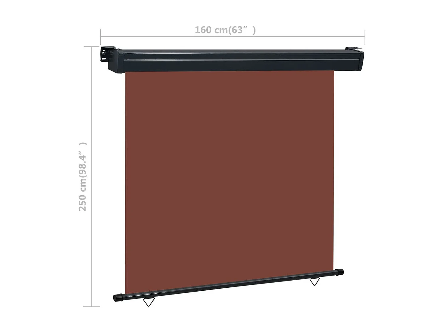 Auvent latéral de balcon 160x250 Marron