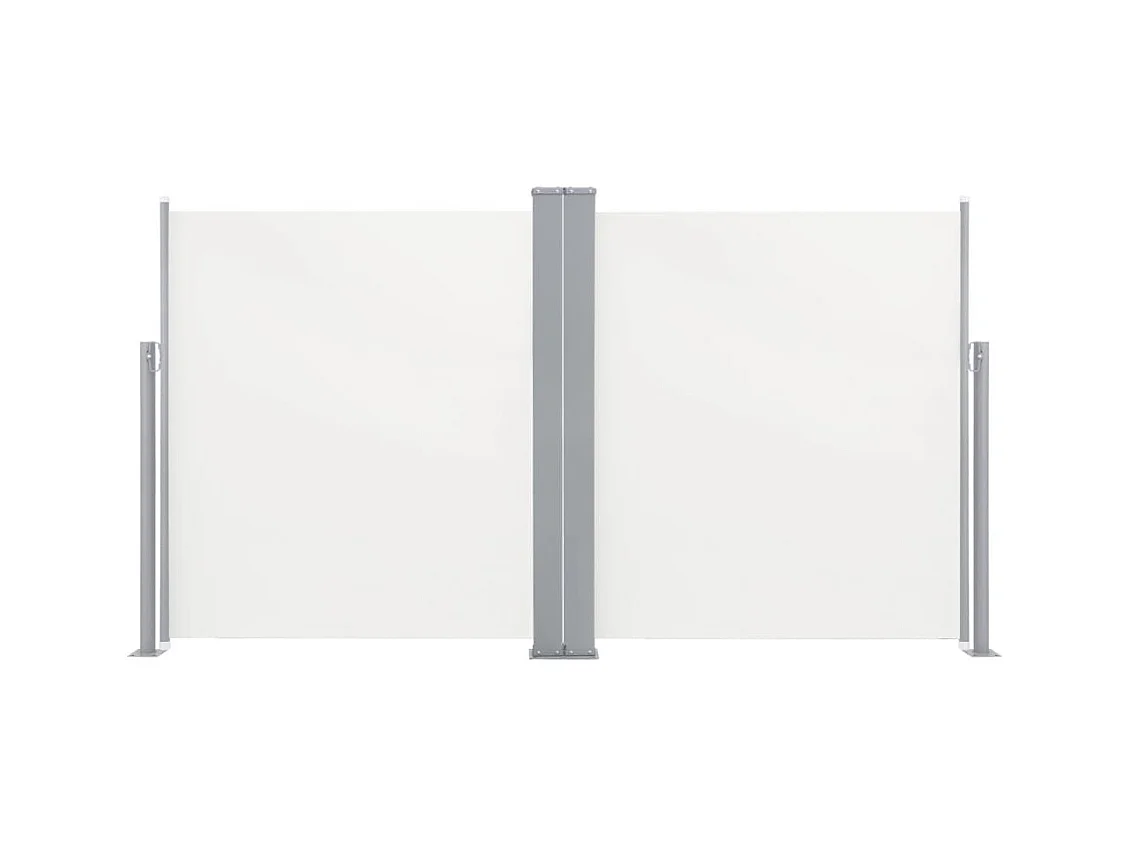 Auvent latéral double rétractable de patio 170x600 Crème