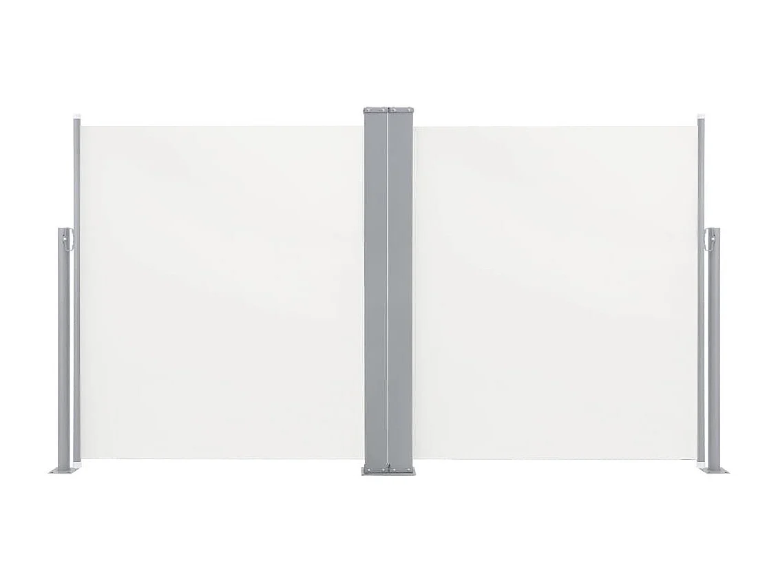 Auvent latéral double rétractable de patio 170x600 Crème