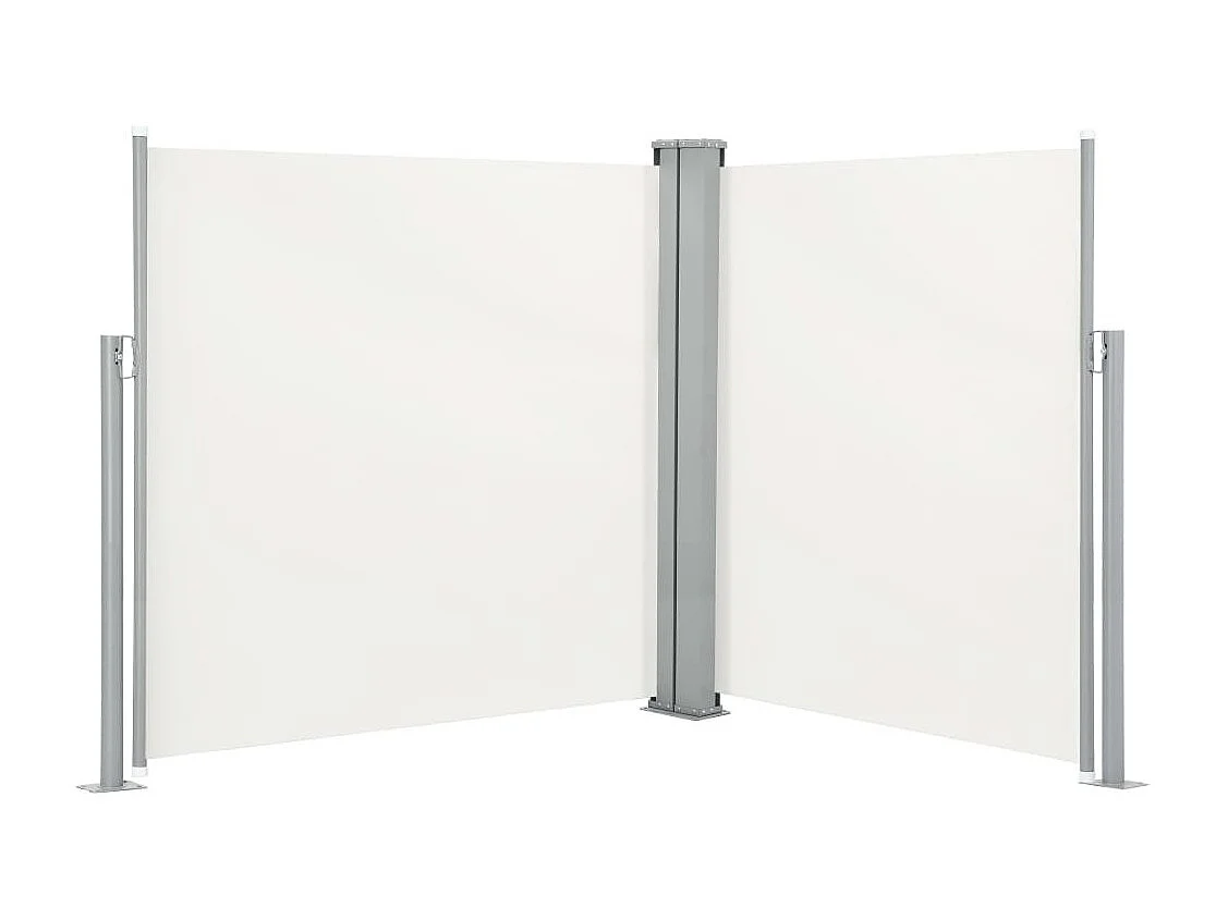 Auvent latéral double rétractable de patio 170x600 Crème