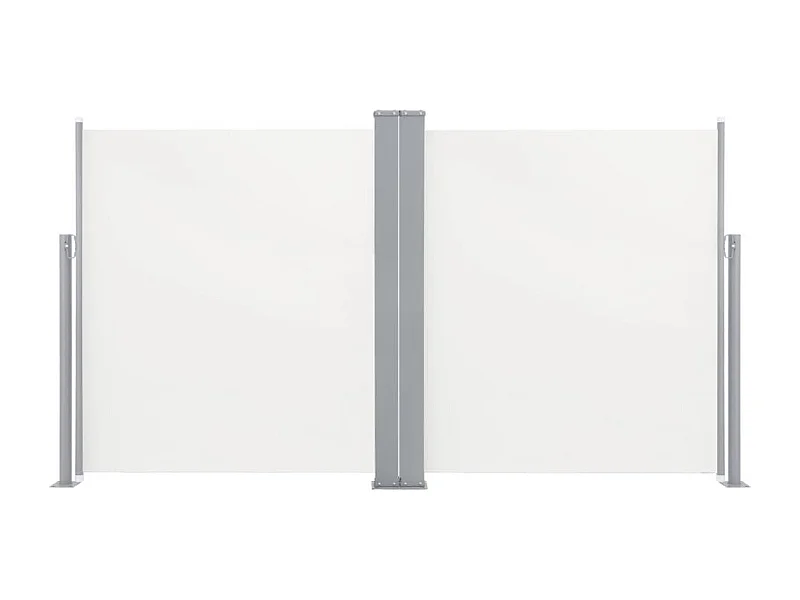 Auvent latéral double rétractable de patio 170x600 Crème