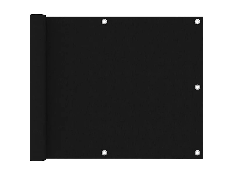Écran de balcon Noir 75x500 Tissu Oxford