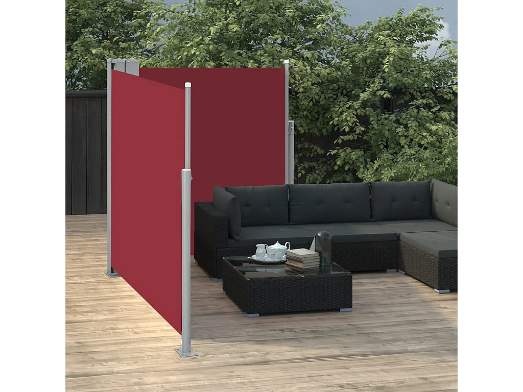 Auvent latéral rétractable Rouge 160x600
