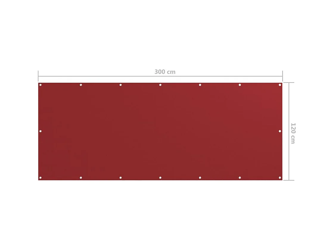 Écran de balcon Rouge 120x300 Tissu Oxford