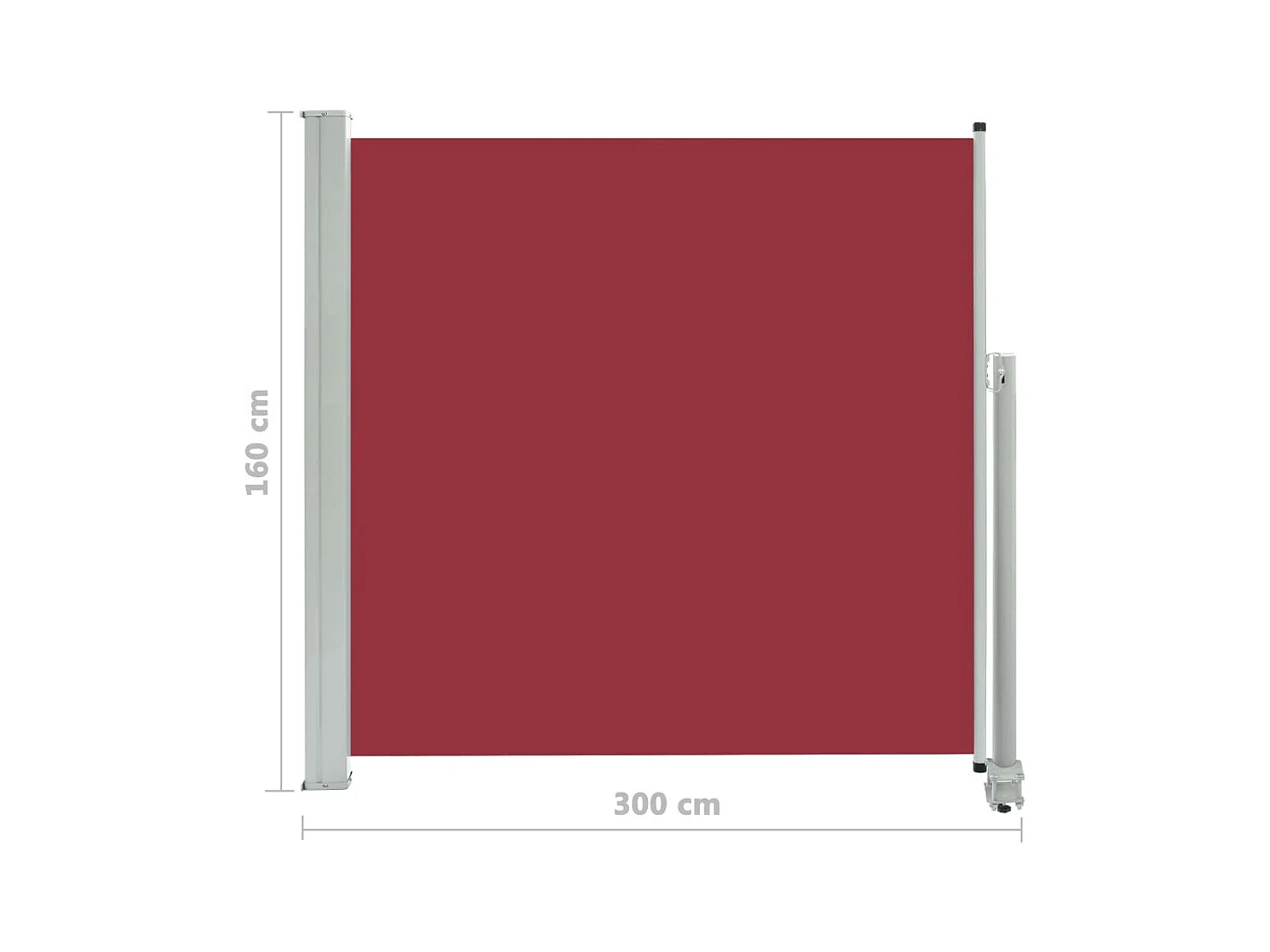 Auvent latéral rétractable de patio 160x300 Rouge
