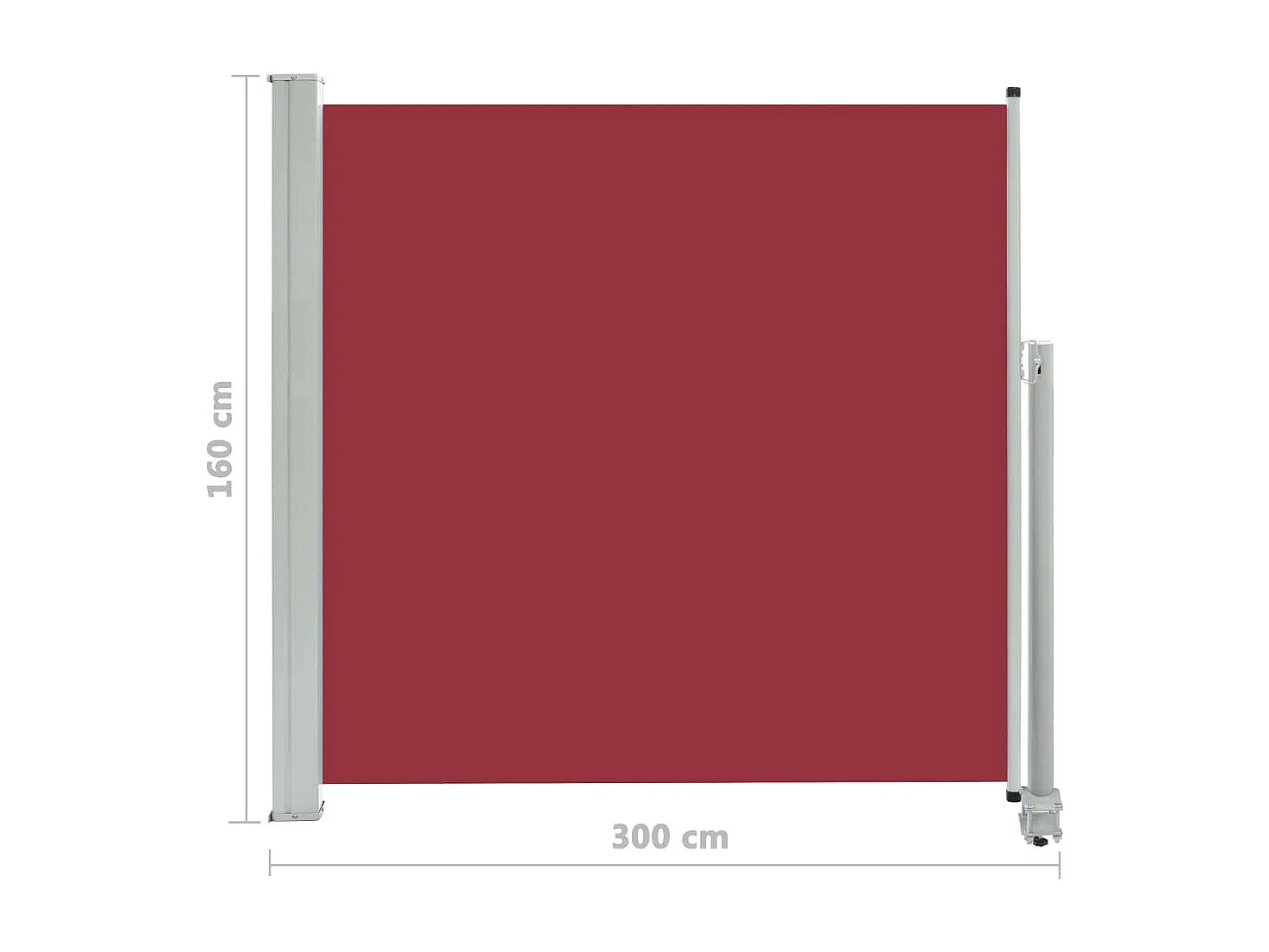 Auvent latéral rétractable de patio 160x300 Rouge