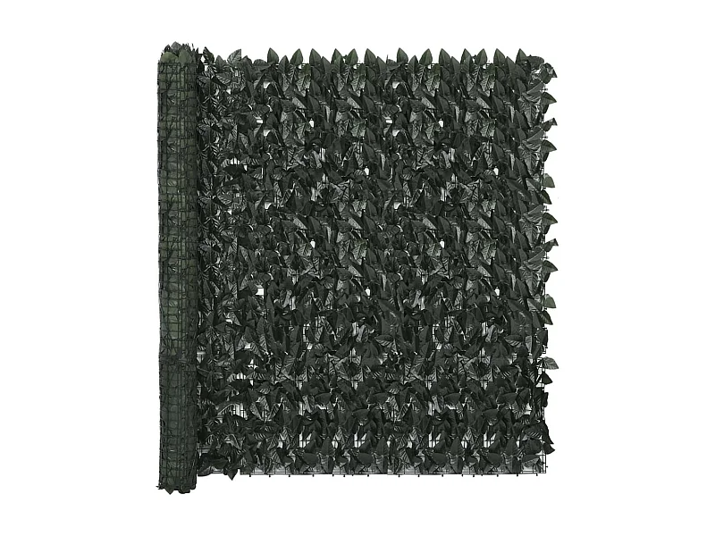 Écran de balcon avec feuilles vert foncé 400x150