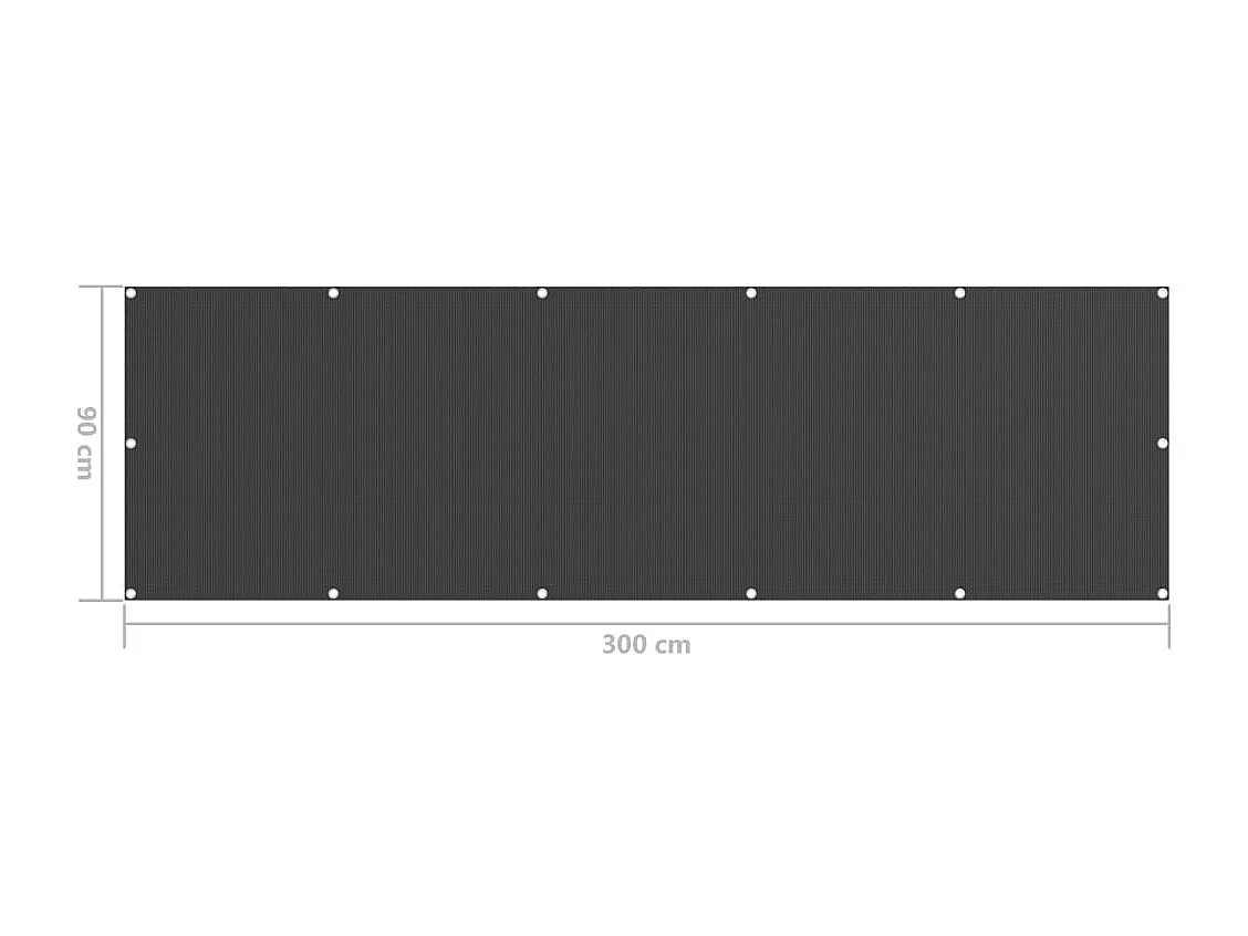 Écran de balcon Anthracite 90x300 PEHD