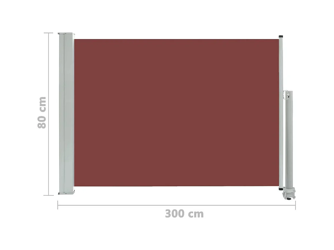 Auvent latéral rétractable de patio 80x300 Marron
