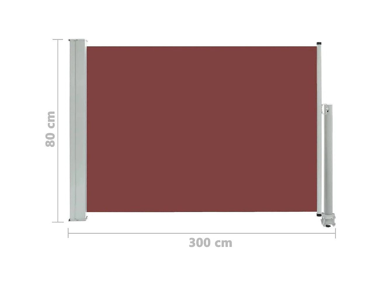 Auvent latéral rétractable de patio 80x300 Marron