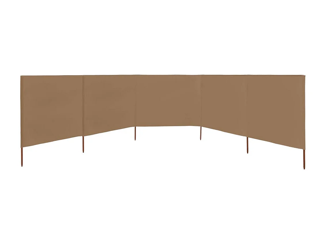 Paravent 5 panneaux Tissu 600x160 Taupe