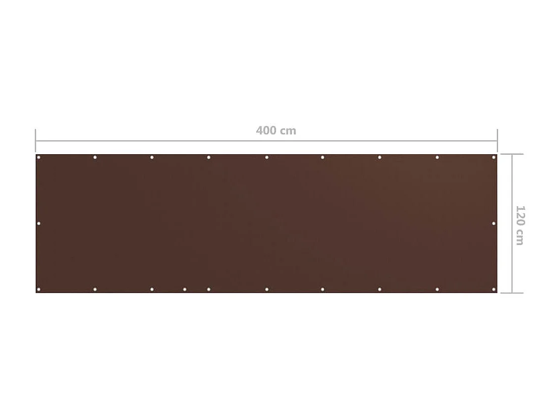 Écran de balcon Marron 120x400 Tissu Oxford