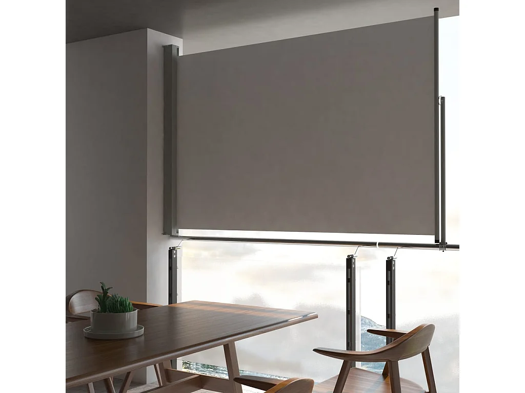Auvent latéral rétractable de patio 160x300 Gris