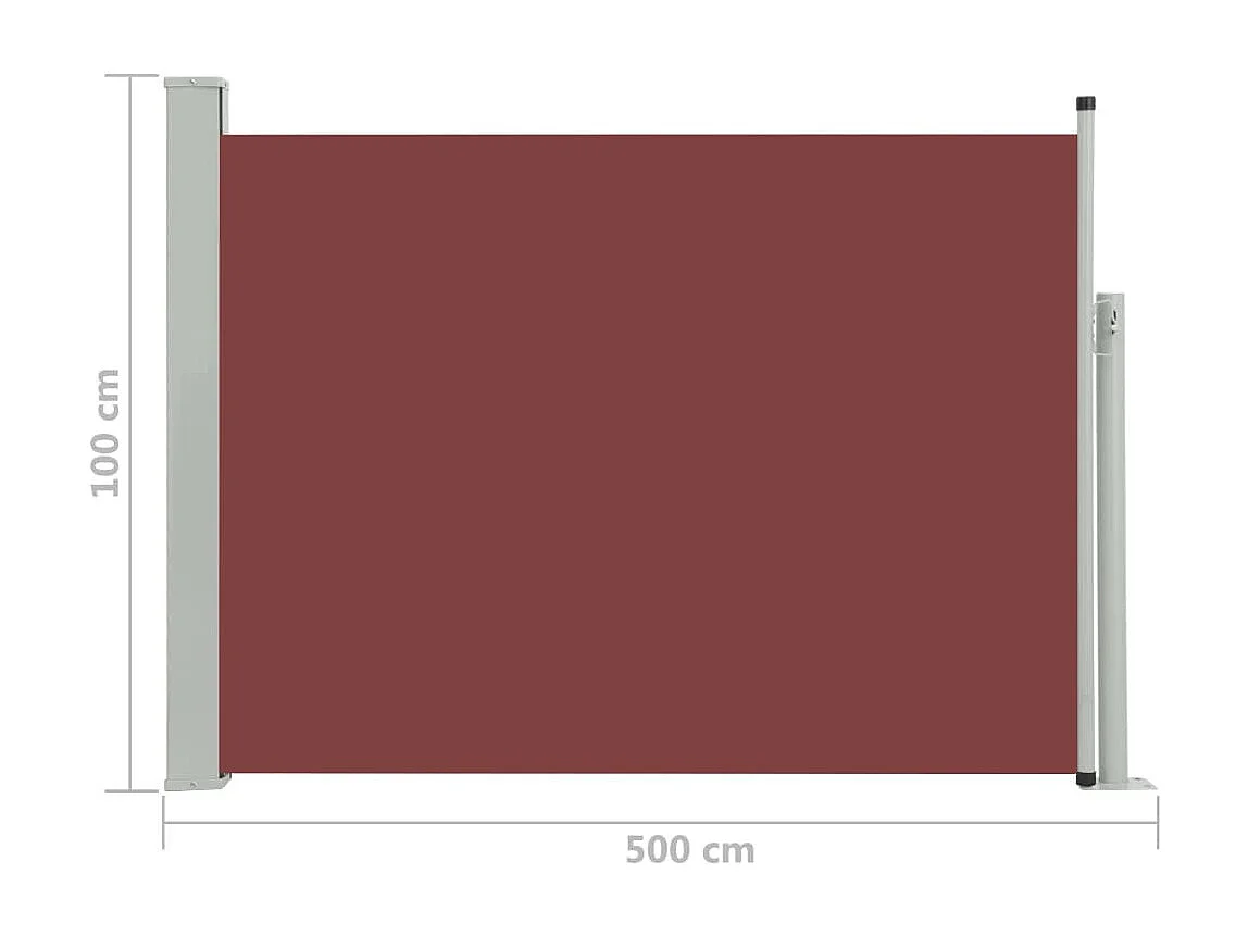 Auvent latéral rétractable de patio 100x500 Marron
