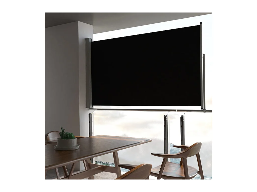 Auvent latéral rétractable de patio 140x300 Noir