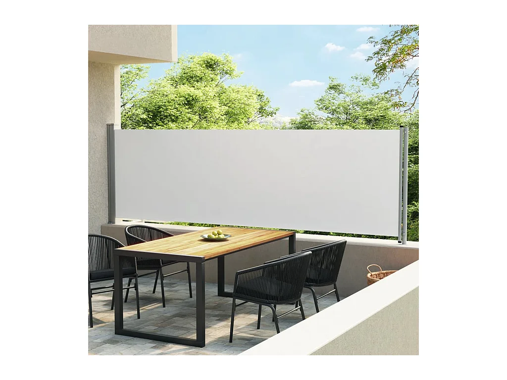 Auvent latéral rétractable de patio 140x600 Crème
