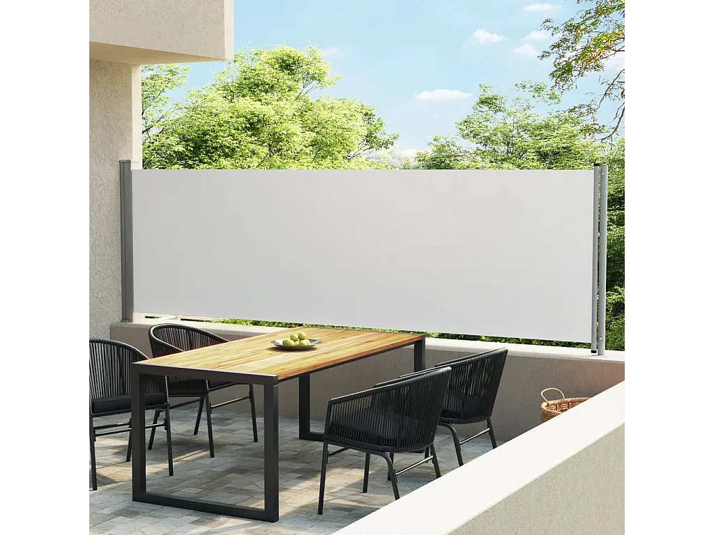 Auvent latéral rétractable de patio 140x600 Crème
