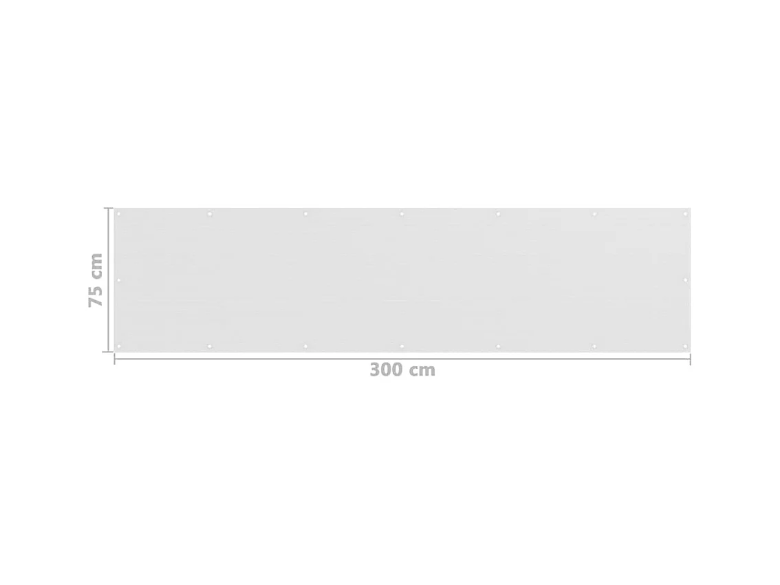 Écran de balcon Blanc 75x300 PEHD