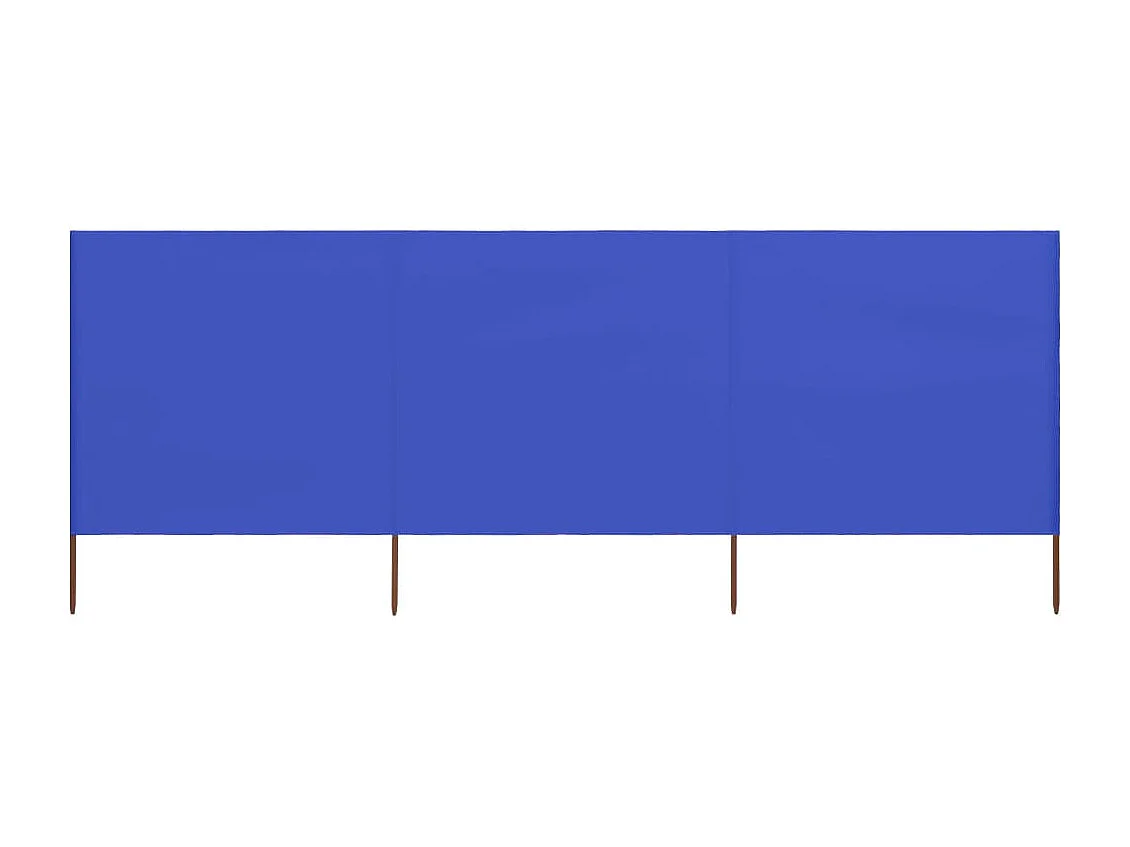 Paravent 3 panneaux Tissu 400x120 Bleu azuré