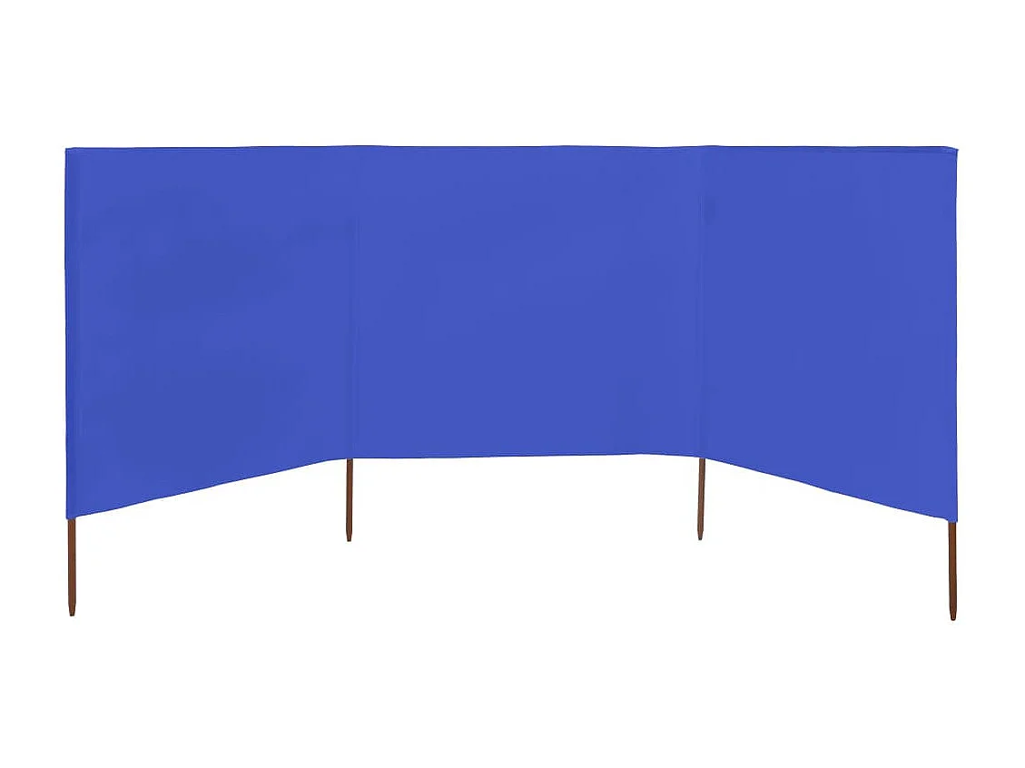 Paravent 3 panneaux Tissu 400x120 Bleu azuré