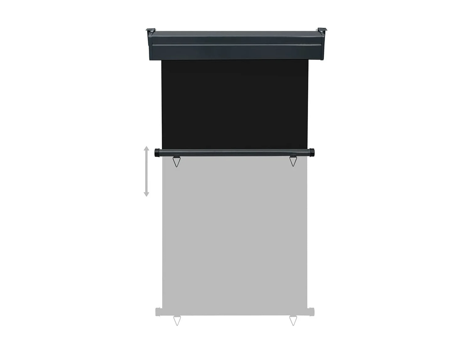 Auvent latéral de balcon 100x250 Noir