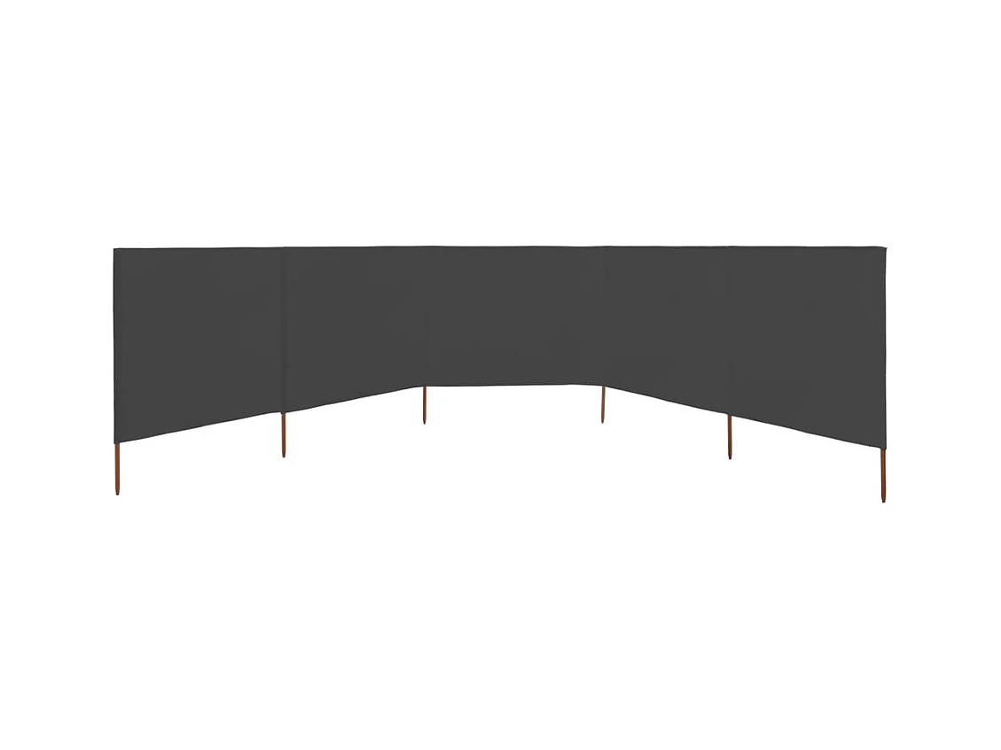 Paravent 5 panneaux Tissu 600x160 Anthracite