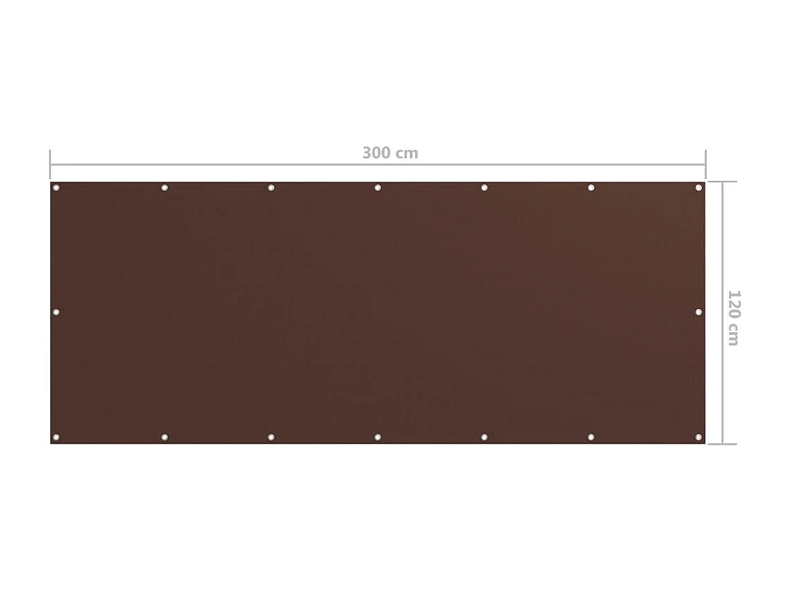 Écran de balcon Marron 120x300 Tissu Oxford