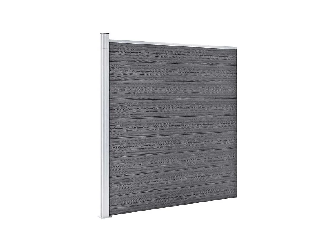 Ensemble de clôture WPC 3 Carré + 1 Incliné 619x186 Gris