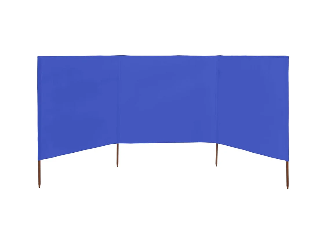 Paravent 3 panneaux Tissu 400x80 Bleu azuré