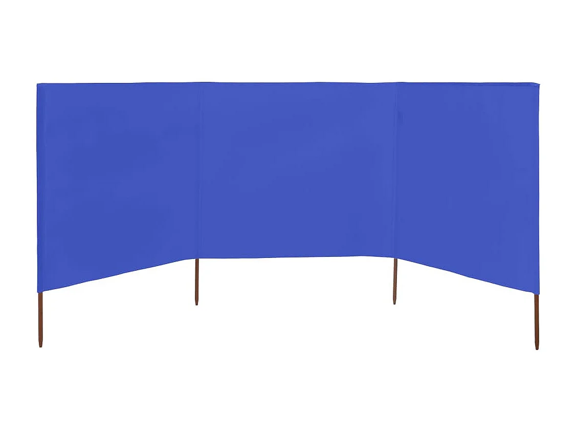 Paravent 3 panneaux Tissu 400x80 Bleu azuré