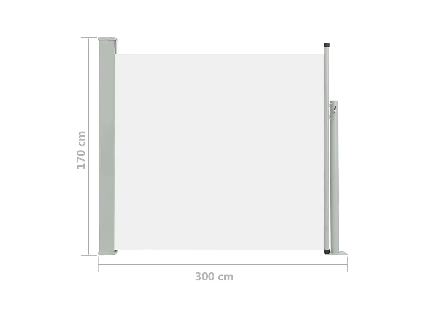 Auvent latéral rétractable de patio 170x300 Crème 2