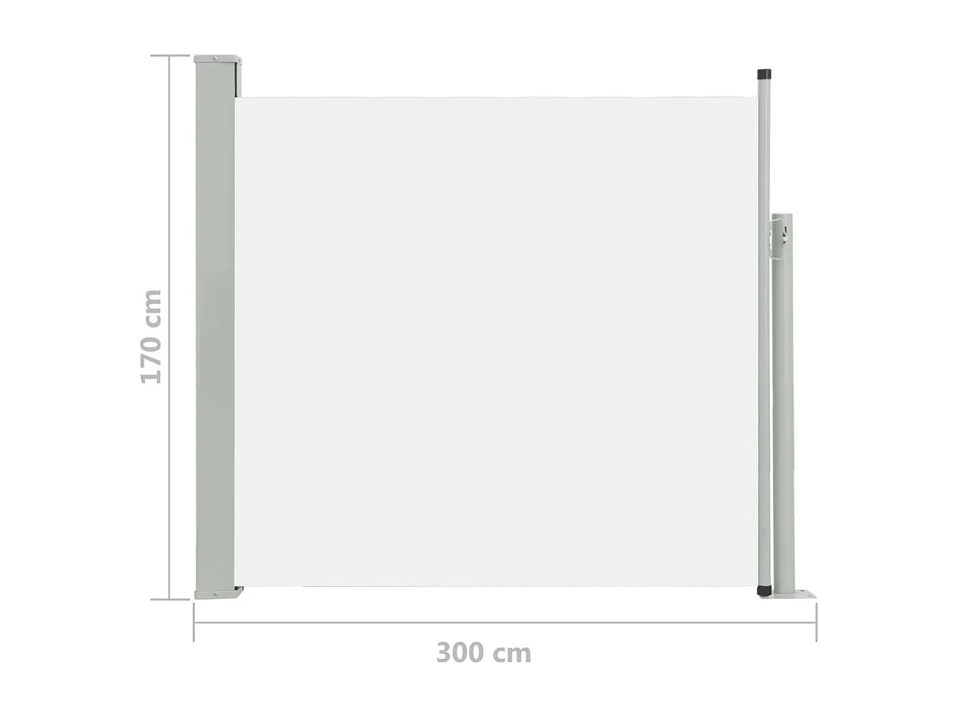 Auvent latéral rétractable de patio 170x300 Crème 2