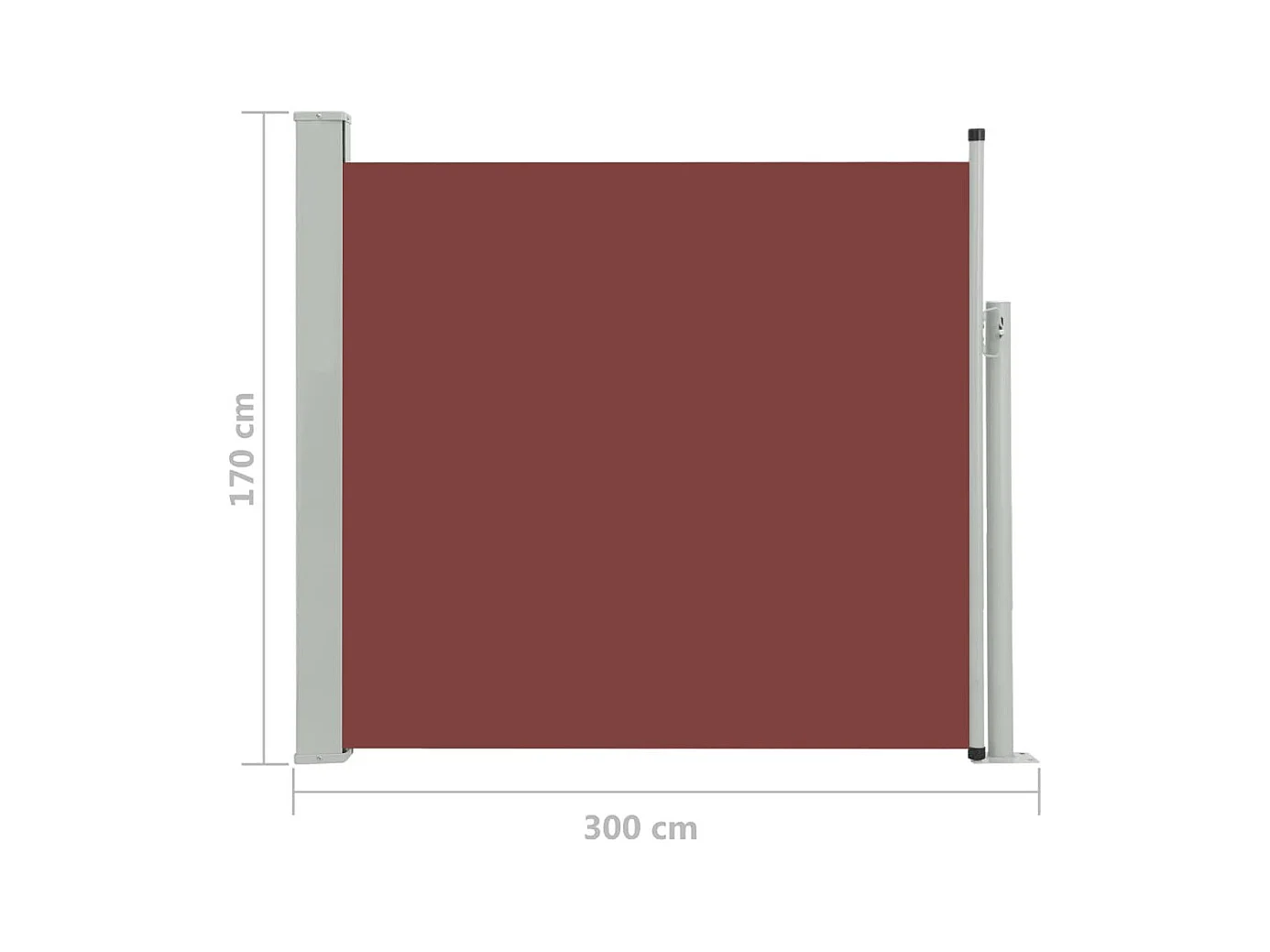 Auvent latéral rétractable de patio 170x300 Marron