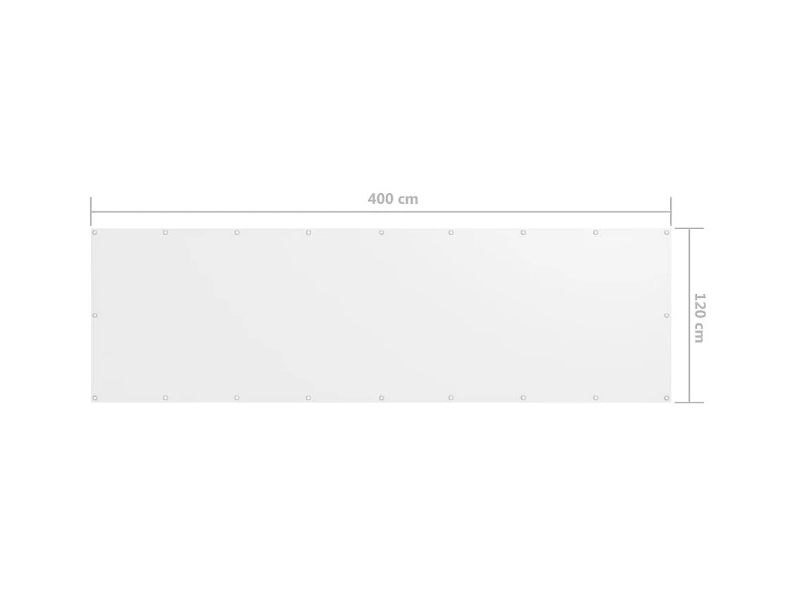 Écran de balcon Blanc 120x400 Tissu Oxford