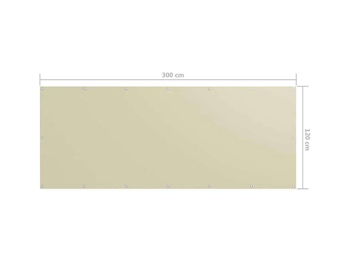 Écran de balcon Crème 120x300 Tissu Oxford