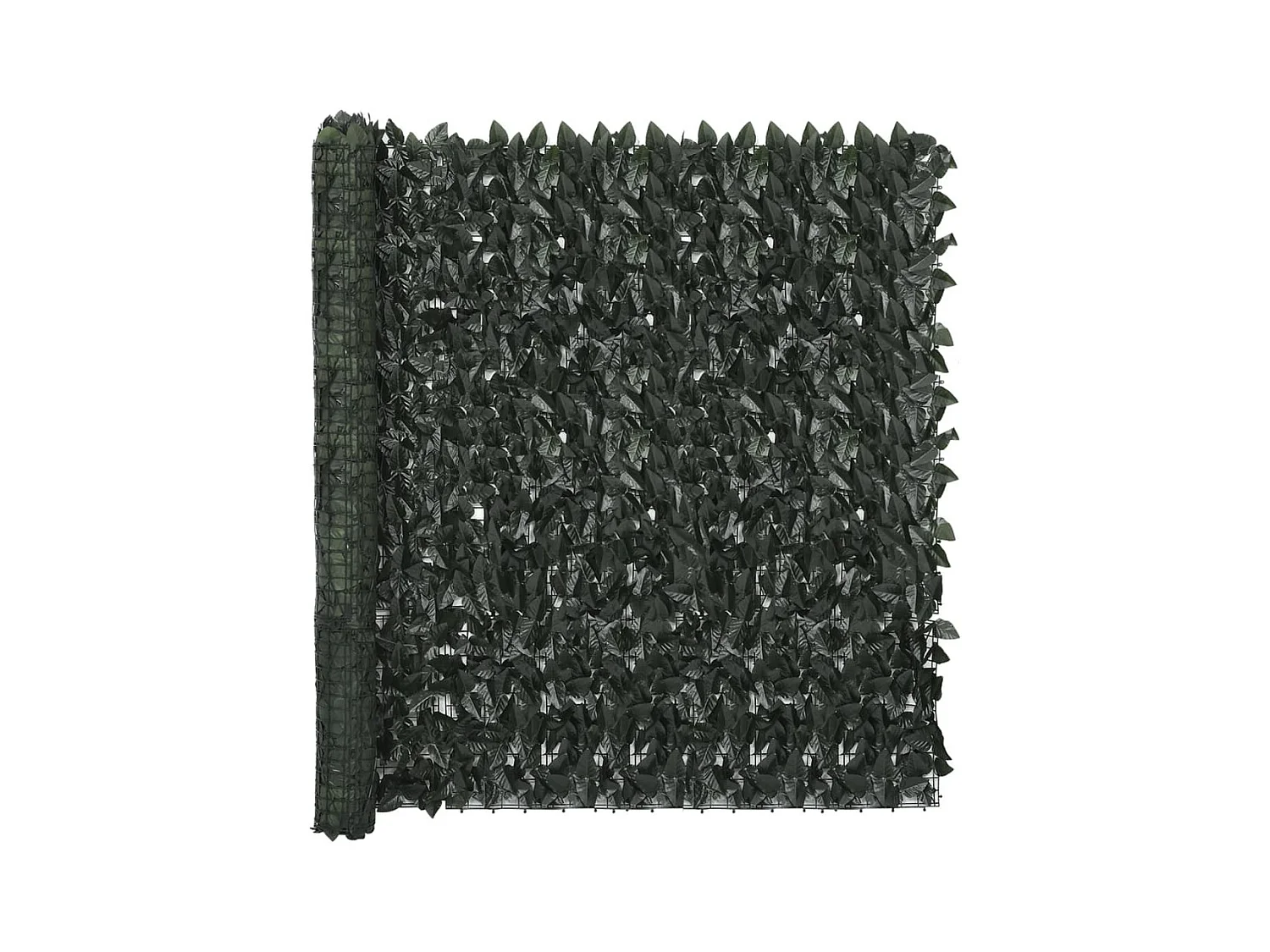 Écran de balcon avec feuilles vert foncé 500x150