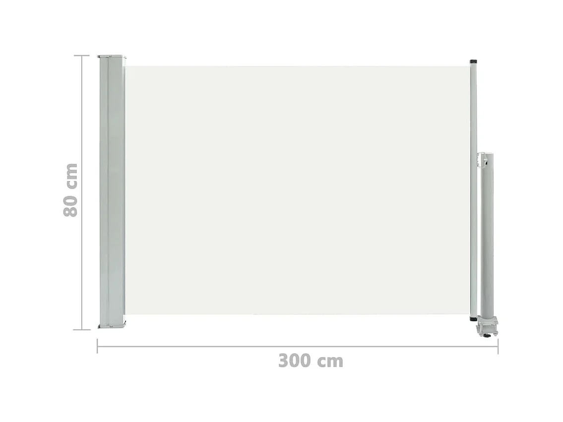Auvent latéral rétractable de patio 80x300 Crème