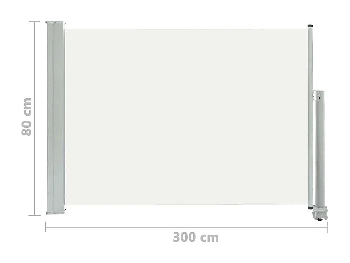Auvent latéral rétractable de patio 80x300 Crème