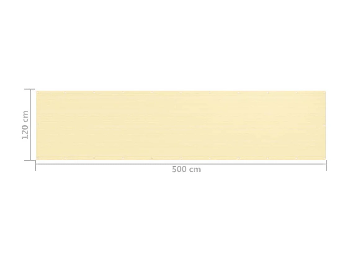 Écran de balcon Beige 120x500 PEHD